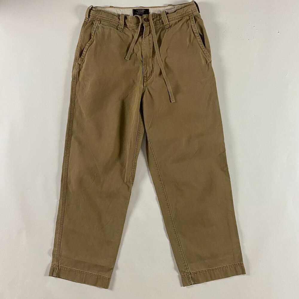 Men's Olive-Tan Drawstring Casual Pants